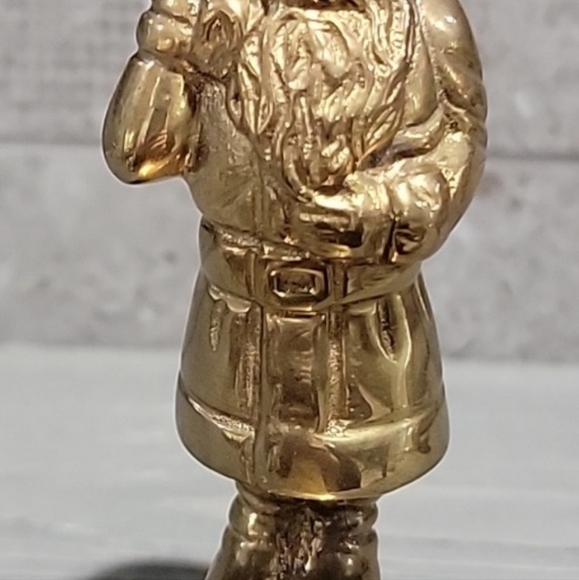 Vintage Brass Santa Mantle Stocking Hook - Picture 8 of 9